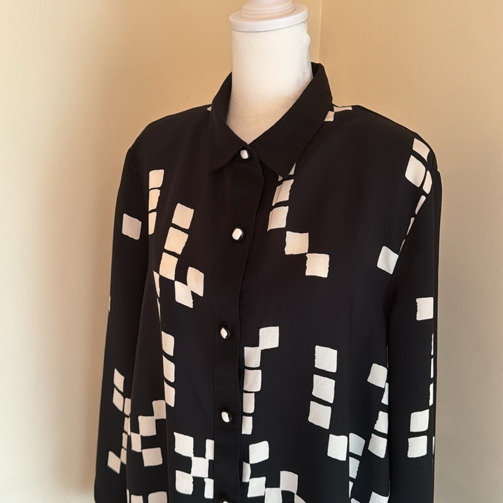 Vintage Peter Popovitch Graphic Button Down Blouse - Picture 4 of 15
